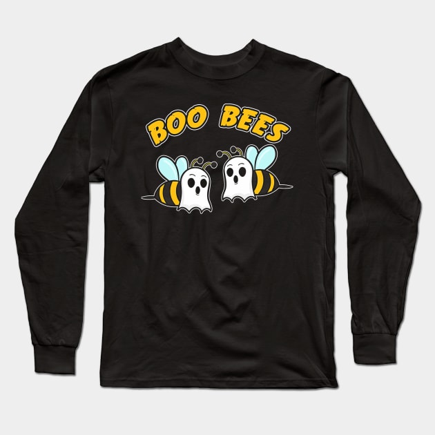 Halloween Ghost Bees Boo Bees Long Sleeve T-Shirt by Tatjana  Horvatić